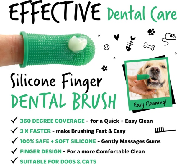 Bugalugs Dog Toothbrush and Toothpaste Kit Includes Cats & Dog Toothpaste, 2 x Finger Cat Toothbrush, 1 x Dog Toothbrush Dog Teeth Cleaning Products for Dog Plaque Remover & Dog Breath Freshener - Image 4