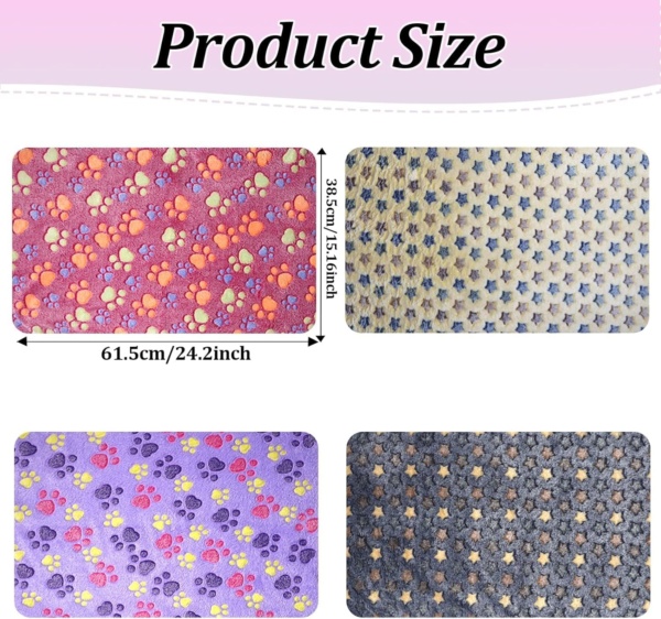 4 Pack Premium Soft Dog Blanket, Fluffy Cat Blanket Washable, Personalised Dog Blanket for Dogs and Cats, Multiple Uses, Easy Care - Image 2
