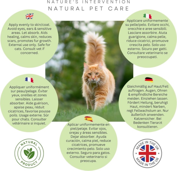 NATURE'S INTERVENTION - Aloe Vera Gel for Cats - 99% Natural. Neem, Calendula, Sea Buckthorn. Protects, Hydrates, Soothes. 100ml - Image 4