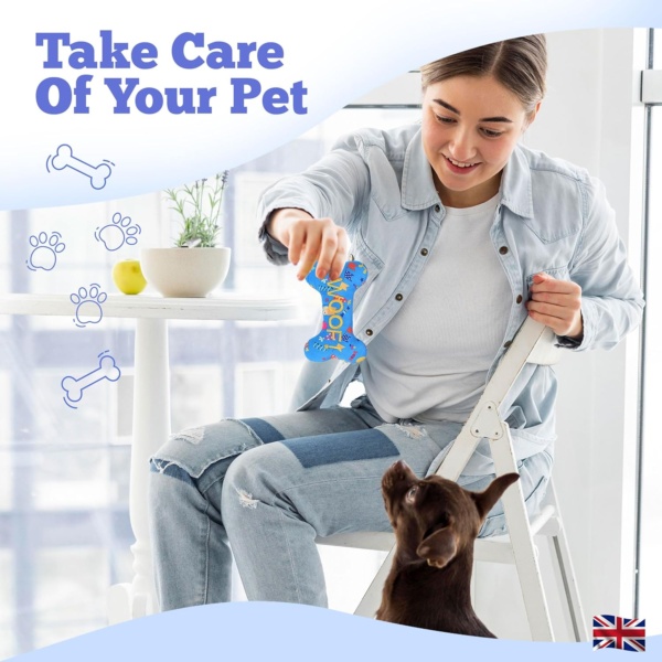 Durable Chew Toy for Dogs | Indestructible, Squeaky Plush Bone Shape Dog Toy, Ideal for Aggressive Chewers, Dental Health, Mental Stimulation | For All Breeds of Puppy, Small and Medium Dogs - Image 4