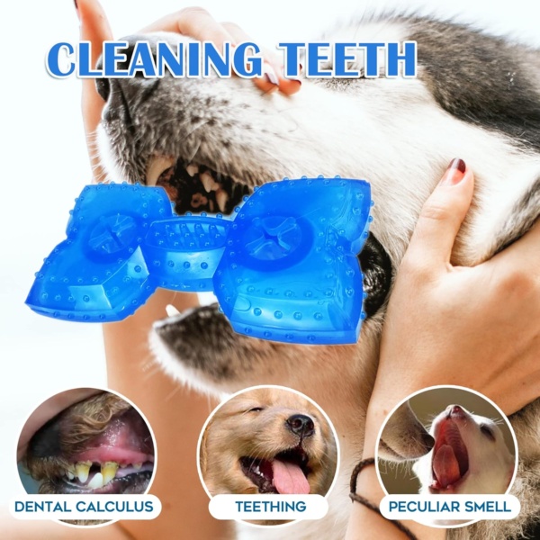 Teething Puppy Chew Toys - Cooling Canine Toys Made from Natural Rubber, 2-Pack Freezable Teething Toys, Cleans Teeth and Promotes Oral Health, Suitable for Small Medium-Sized Dogs - Image 3