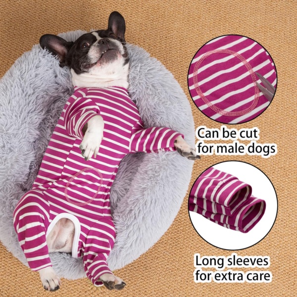Dog Recovery Suit - Long Sleeve Bodysuit After Surgery, Medical Pet Shirt, Onesie to Protect Wound, Surgical Suit for Male/Female Dogs, Puppy Pajamas for Small Medium Dogs - Image 3