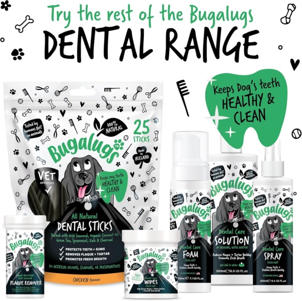 BUGALUGS Dog Breath Freshener Dental Care Dog Spray. Clean Teeth, Healthy Gums & Fresh Breath - Natural Dog plaque remover & tartar remover for teeth. No Brushing Needed (Dog 250ml Spray) - Image 4