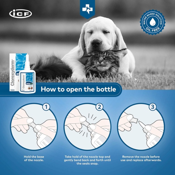 Clorexyderm OTO Piu | Cat & Dog Ear Cleaner Solution | Dog Ear Drops to Stop Wax Build Up, Head Shaking, Discomfort, Ear Odour & Scratching | 150ml - Image 8