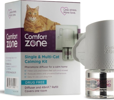 Calming Pheromone Diffuser Starter Kit, for a Calm Single or Multi-Cat Home, Reduces Stress, Spraying, Scratching & Other Problematic Behaviours, 1 Diffuser & 1 Refill