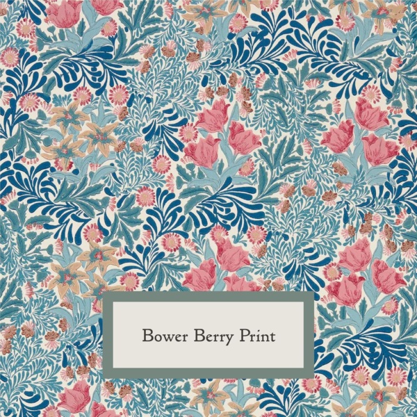 Rosewood x Morris & Co. Bower Berry Round Bed for Dogs and Cats, Small Dog Bed, Blue, Raised Padded Sides, Soft and Calming, Easy-Care, Luxury William Morris Print - Image 8
